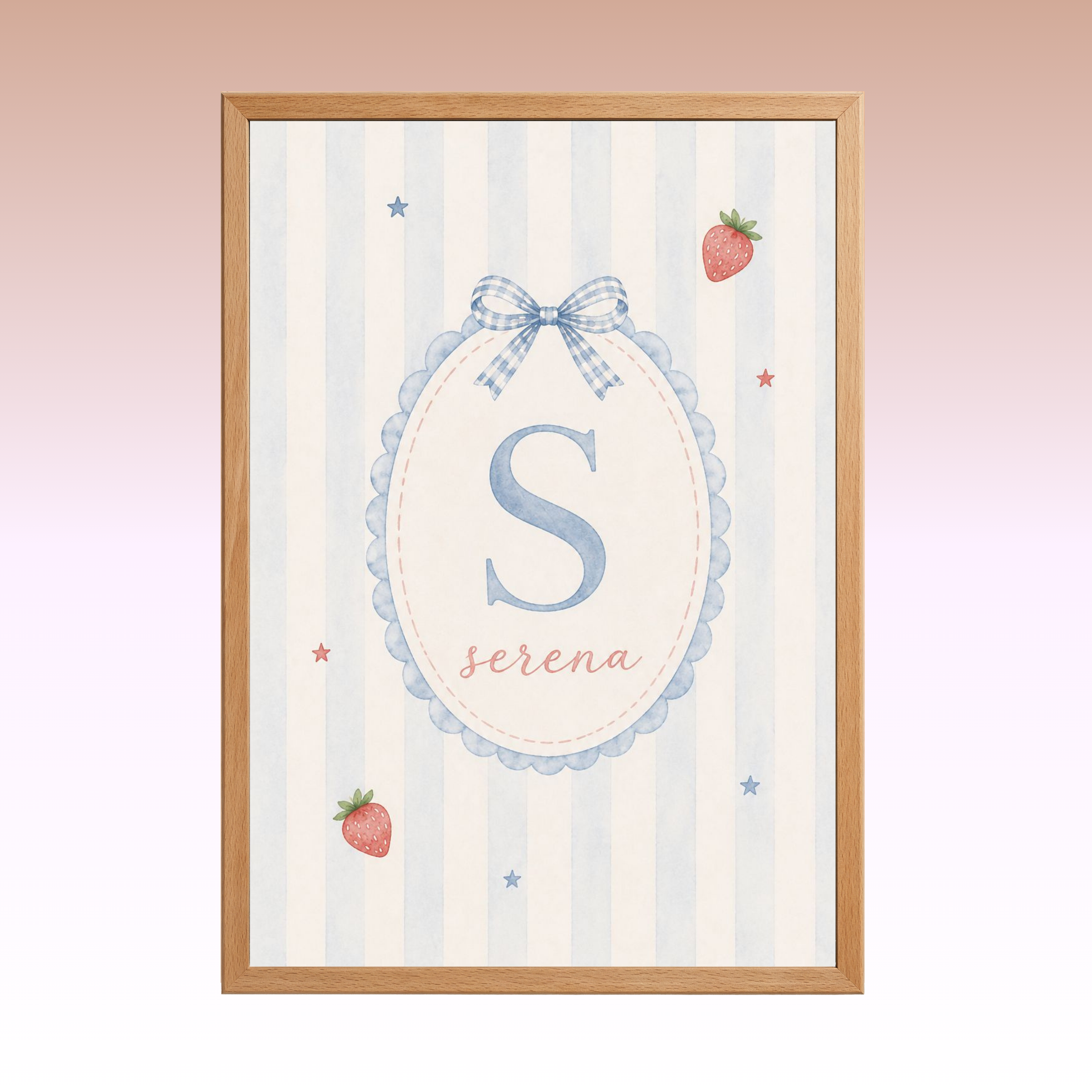 Kit Quadros Decorativos Serena com Inicial Personalizada