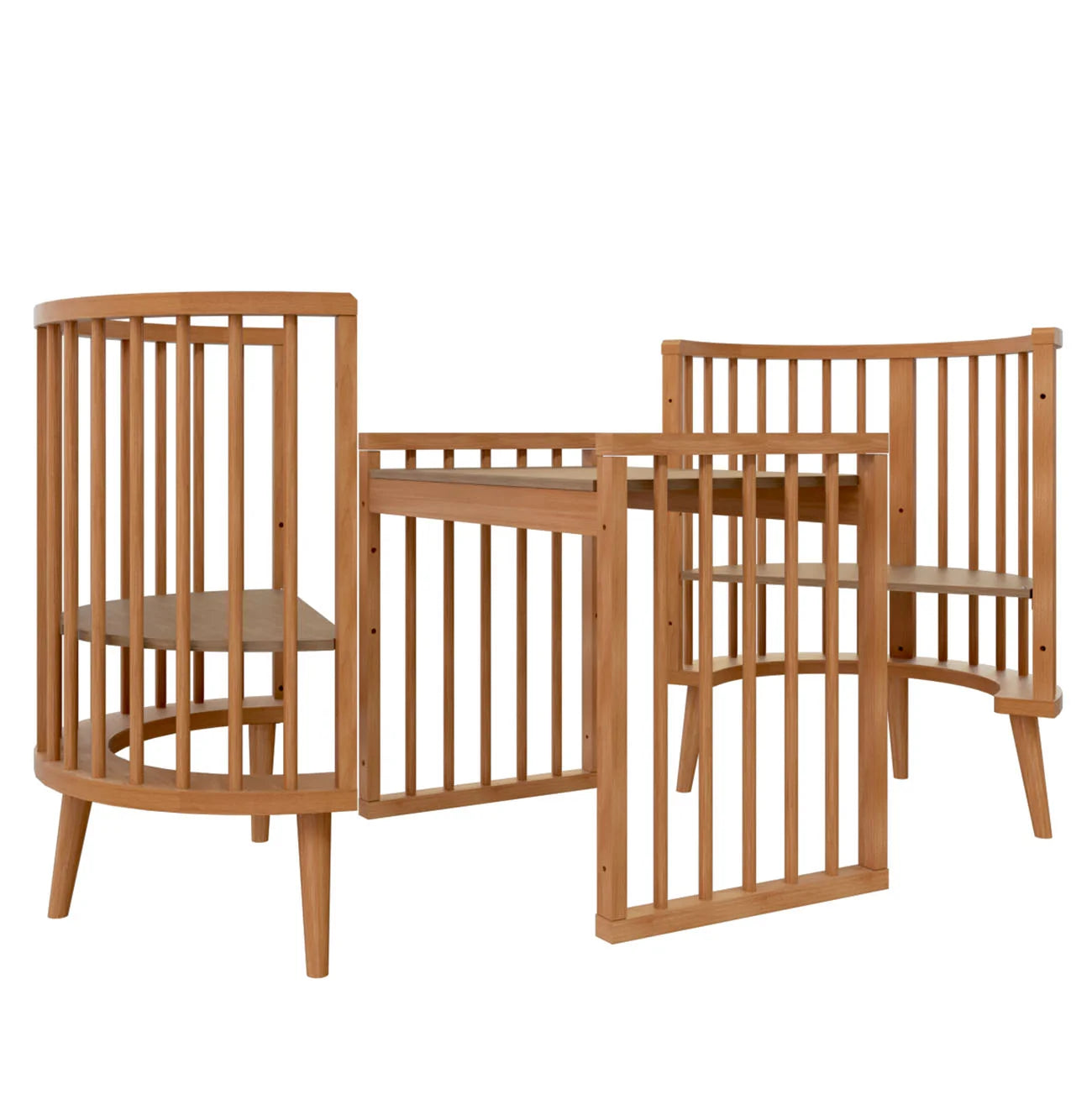 Berço Sonhos Up 4 em 1 pés madeira (Envio Imediato cor Madeira) - 526