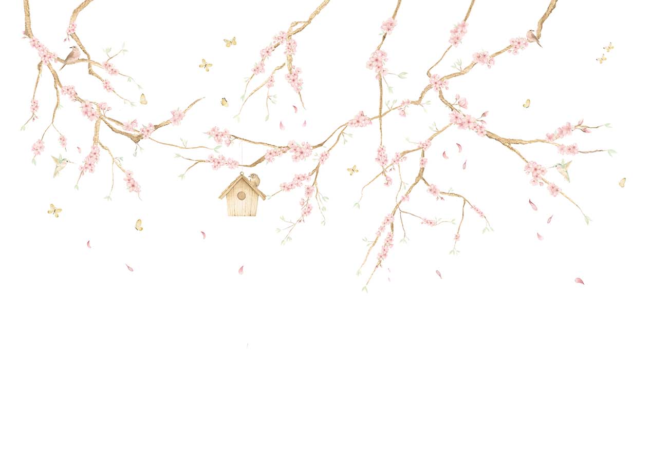 Papel de Parede de Arte Árvore Cerejeiras