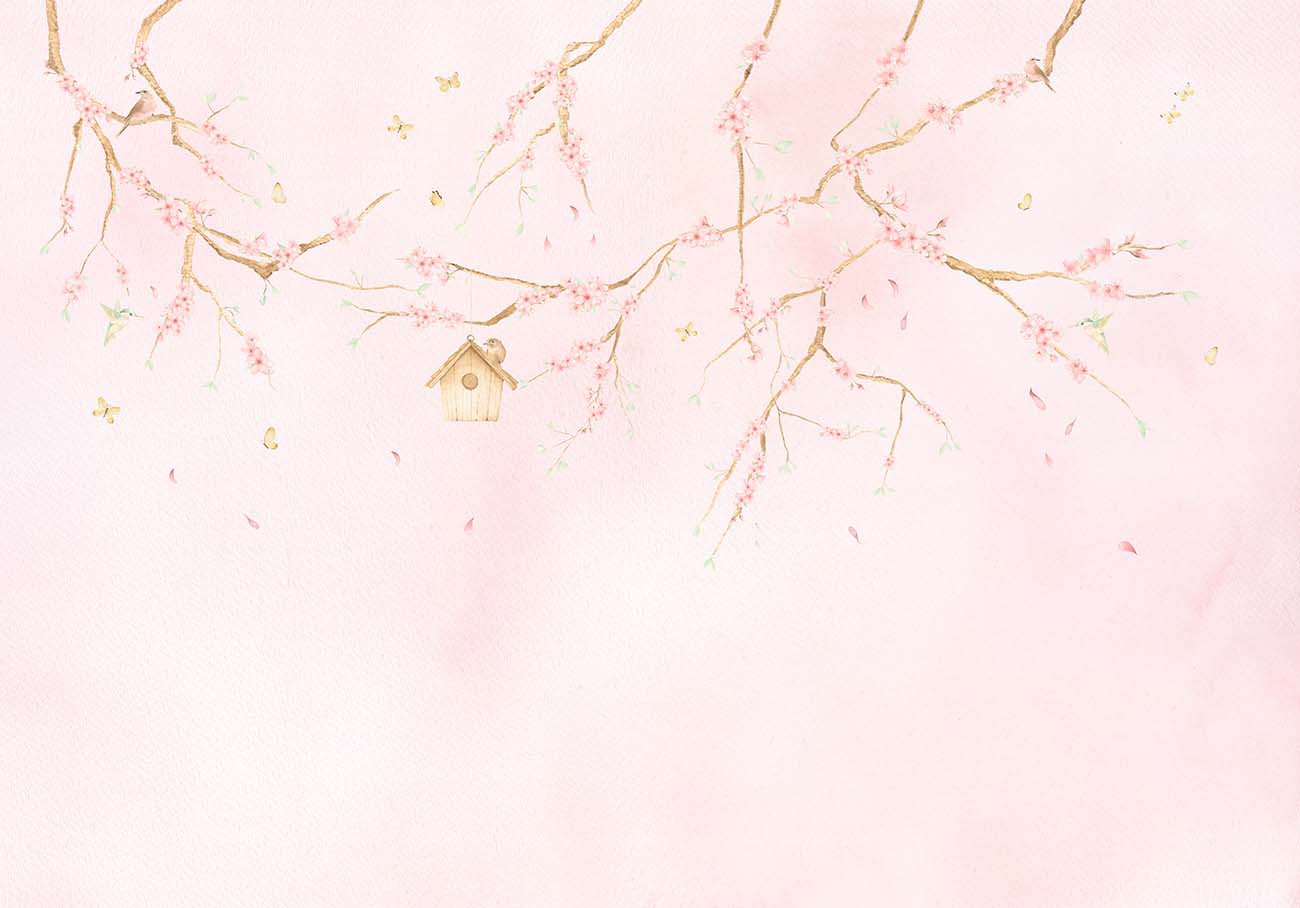 Papel de Parede de Arte Árvore Cerejeiras