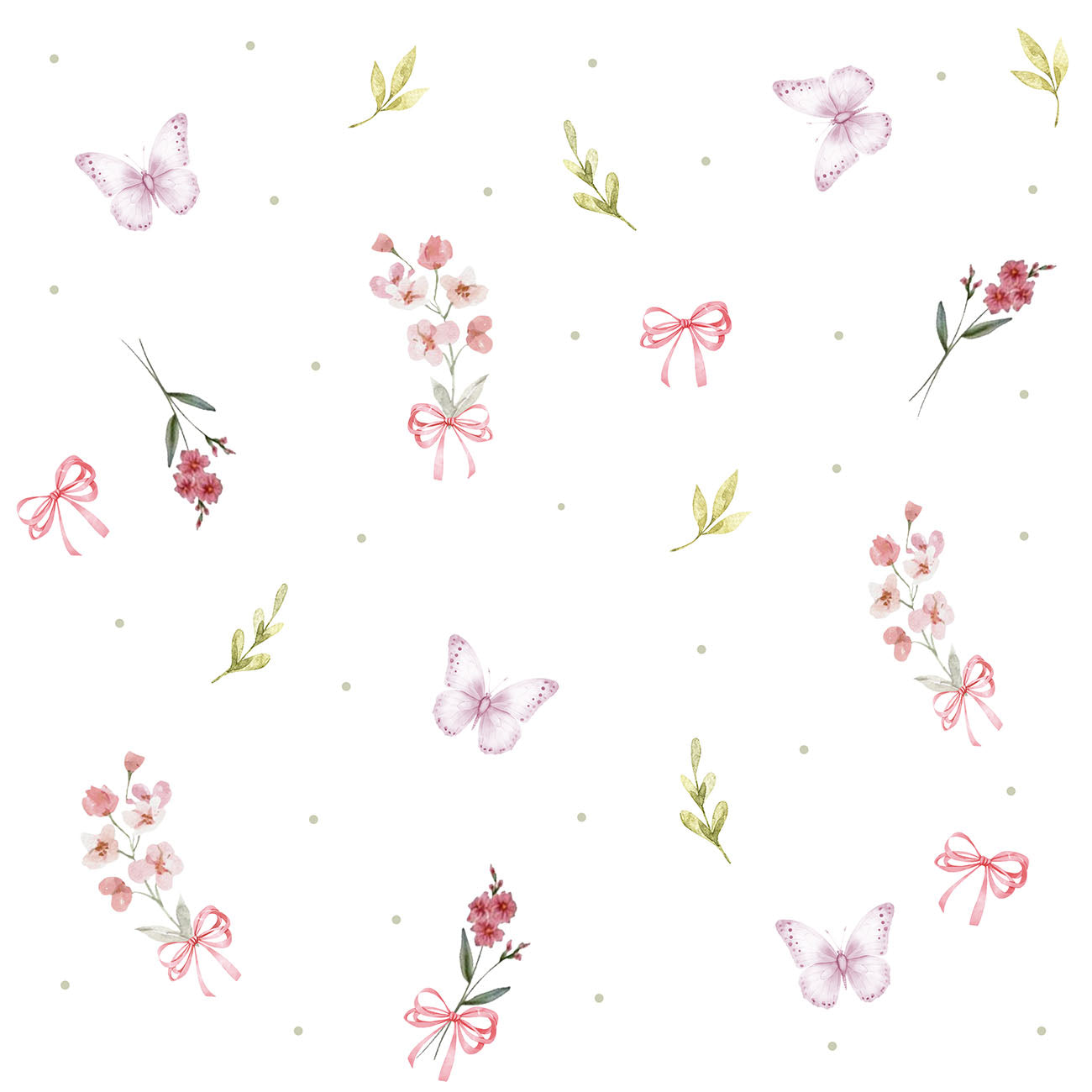 Papel de Parede Estampa Floral Borboletas