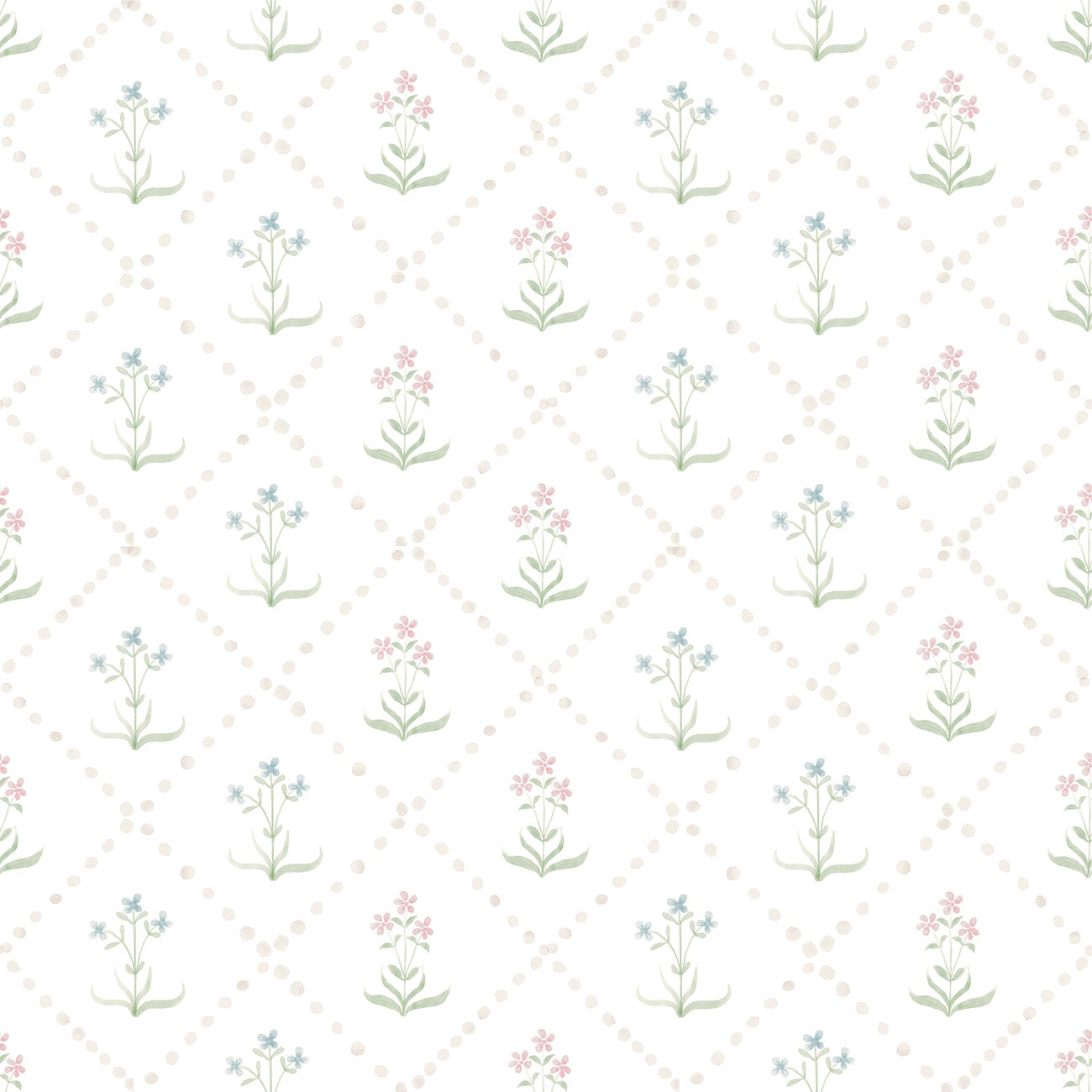 Papel de Parede Losangos Floral Anastácia