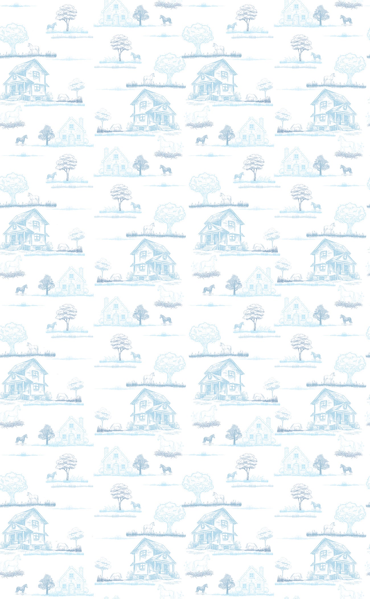 Papel de Parede Estampa Casinha de Campo