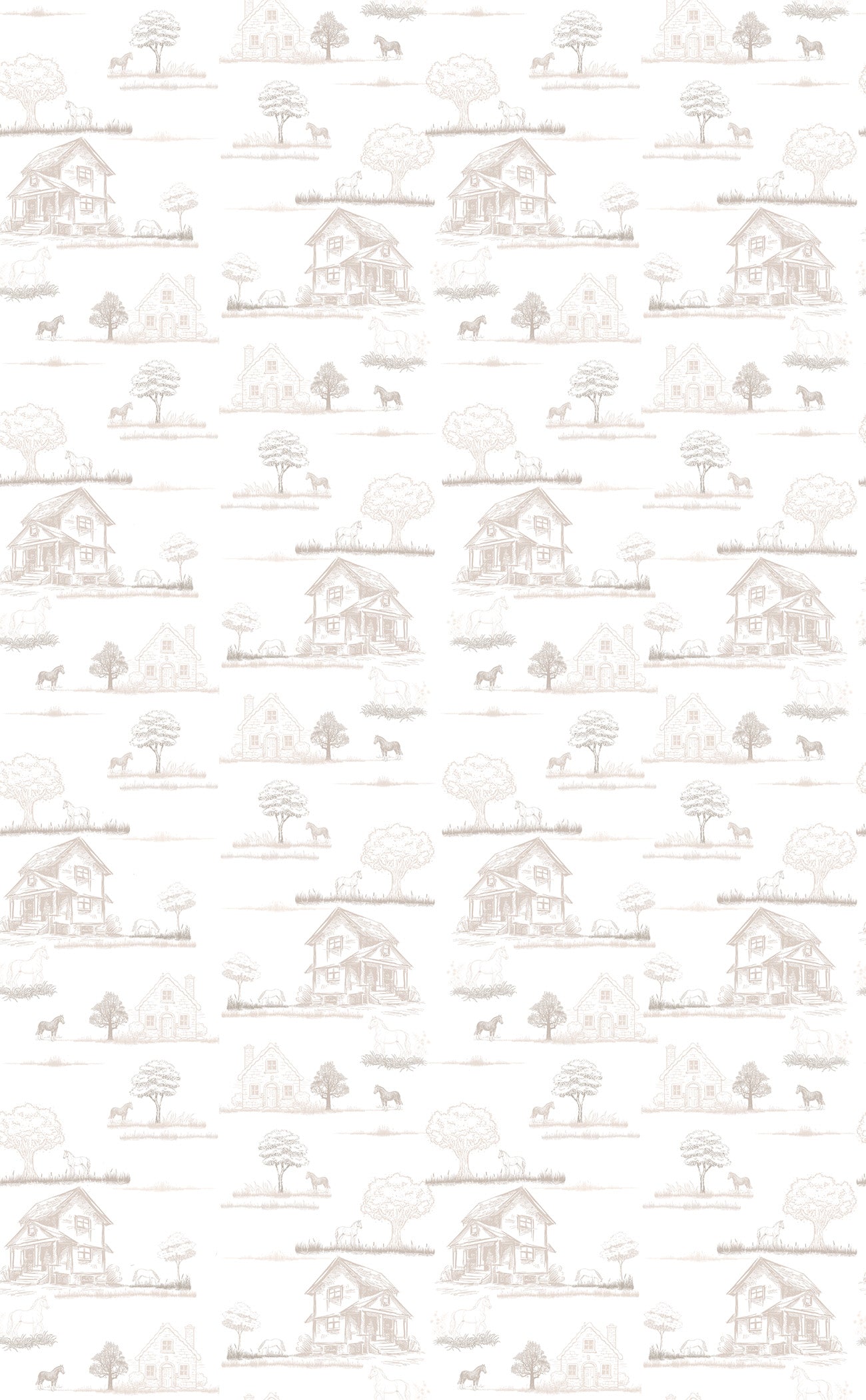 Papel de Parede Estampa Casinha de Campo