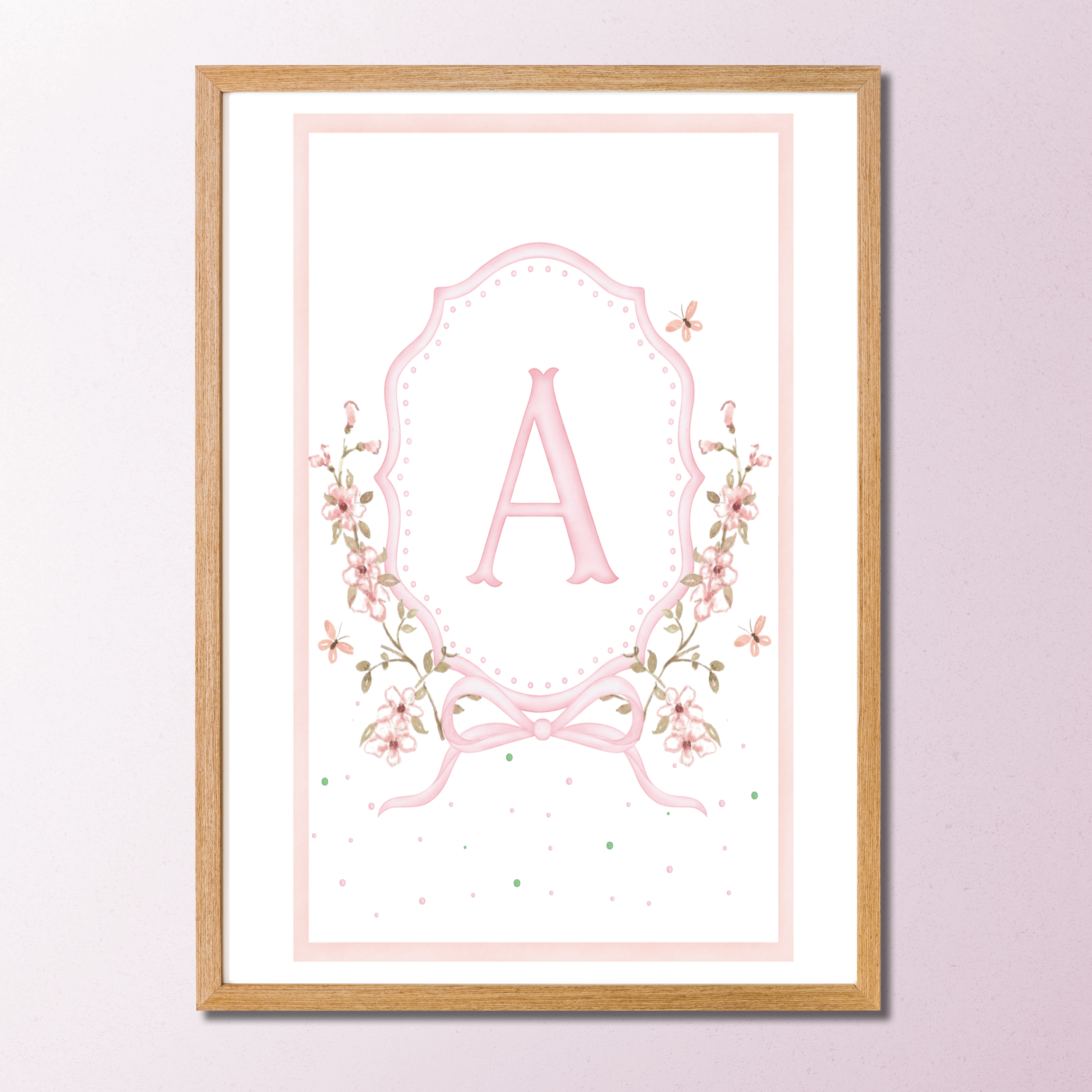 Quadro Decorativo Coleção Monograma 2 com Inicial Personalizada