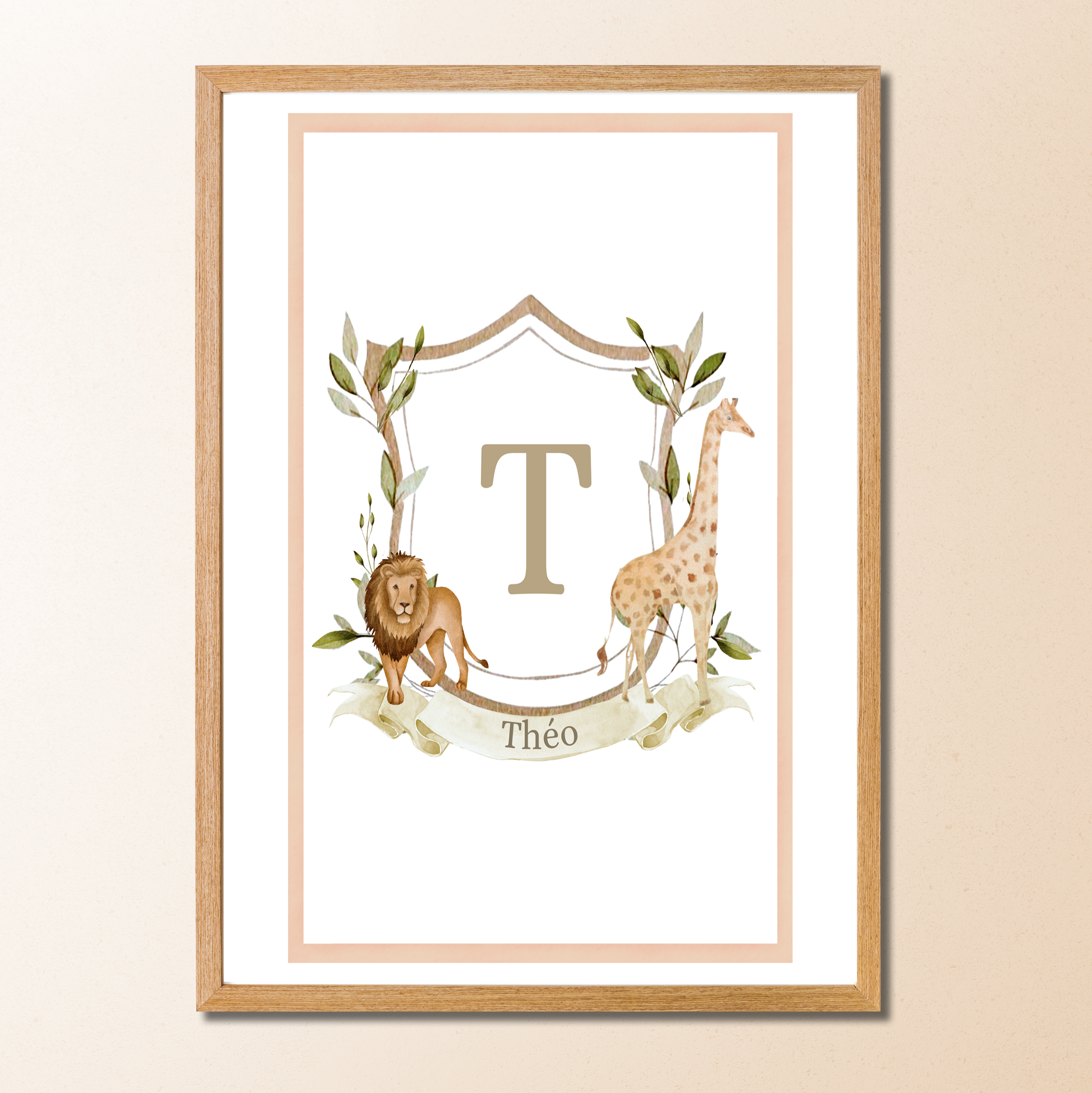 Quadro Decorativo Coleção Monograma 3 com Inicial Personalizada