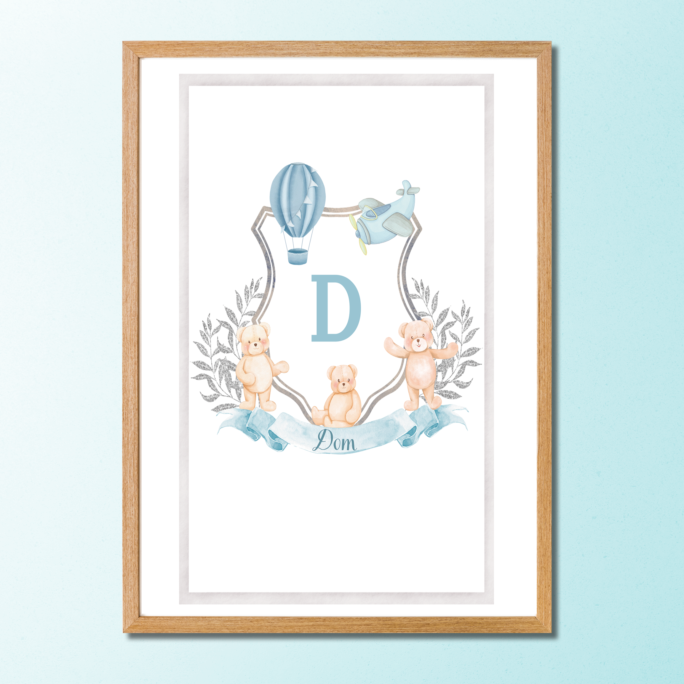 Quadro Decorativo Coleção Monograma 4 com Inicial Personalizada