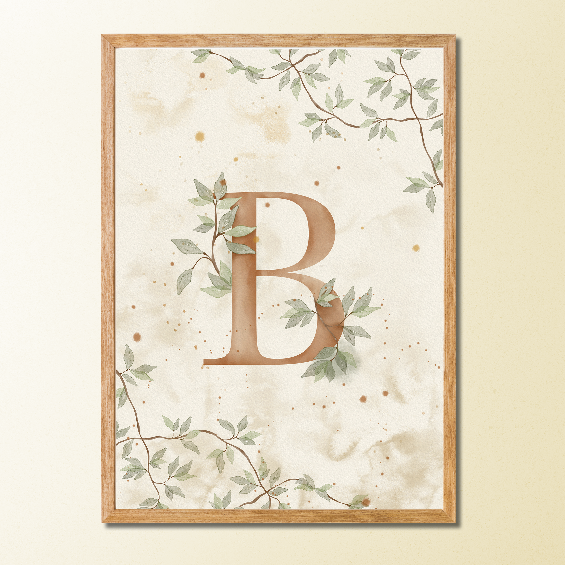 Quadros Decorativos Coleção Arco-Íris Aquarela com Inicial Personalizada