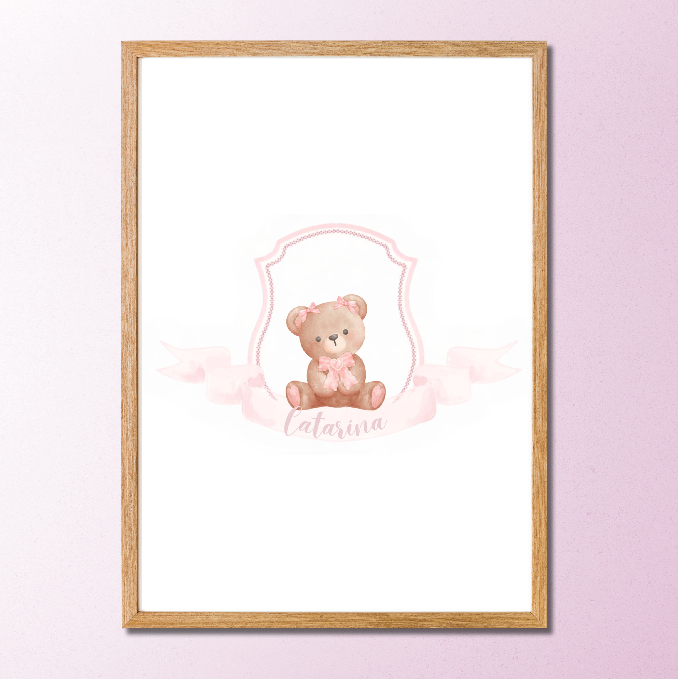 Quadro Decorativo Coleção Monograma Ursinha