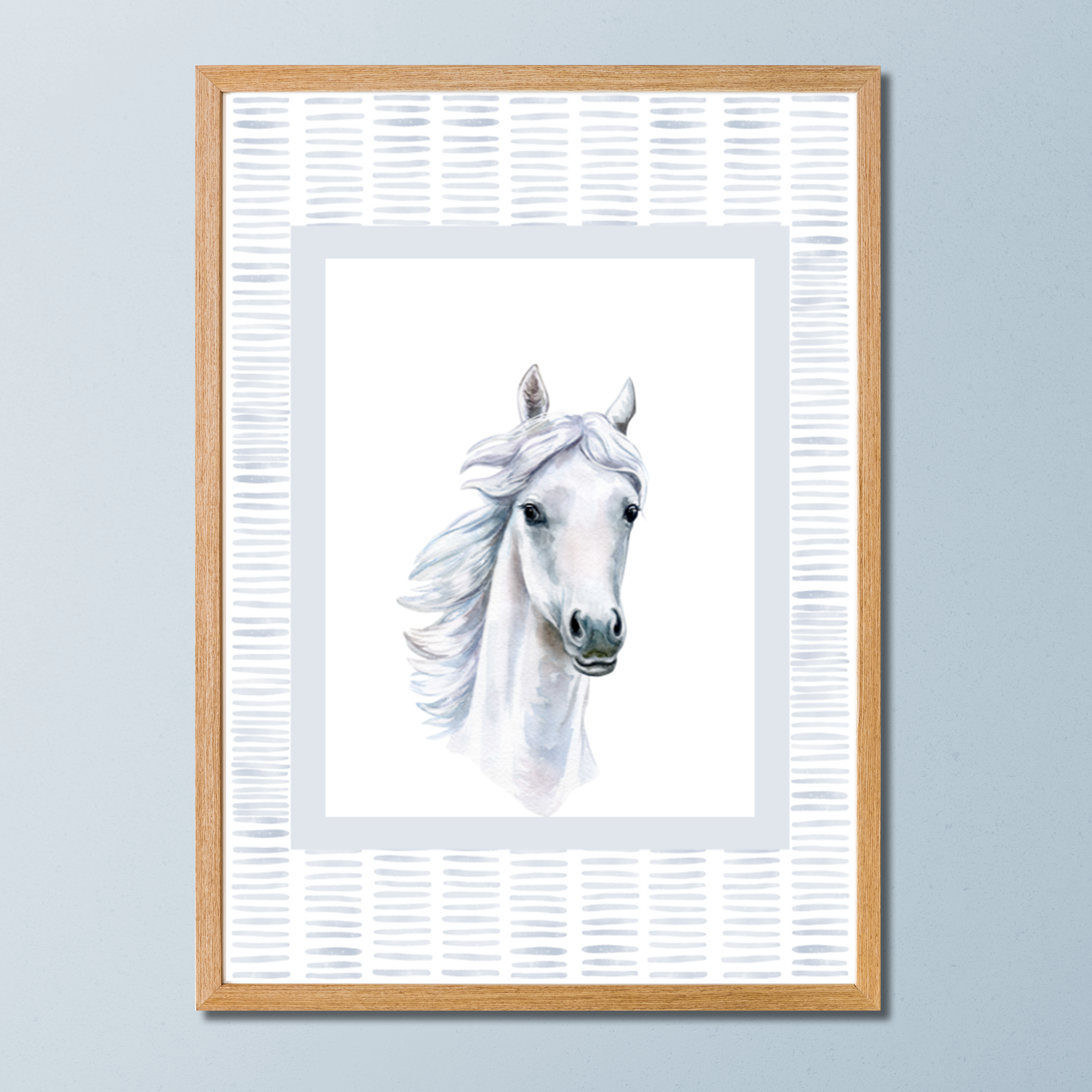 Quadros Decorativos Coleção Cavalos Monograma Azul