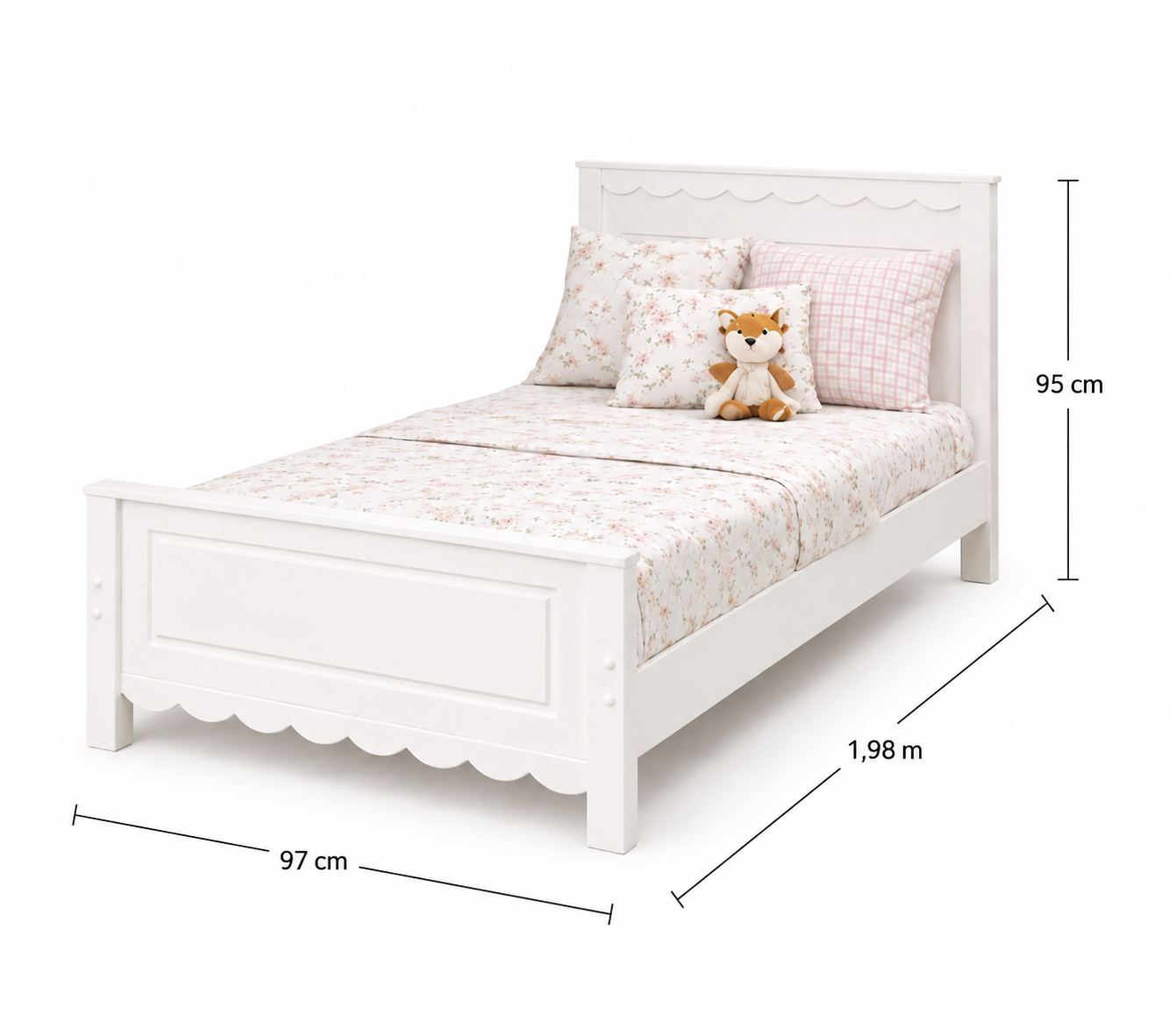 Cama Renda – Cama Solteiro Delicada para Quarto de Menina