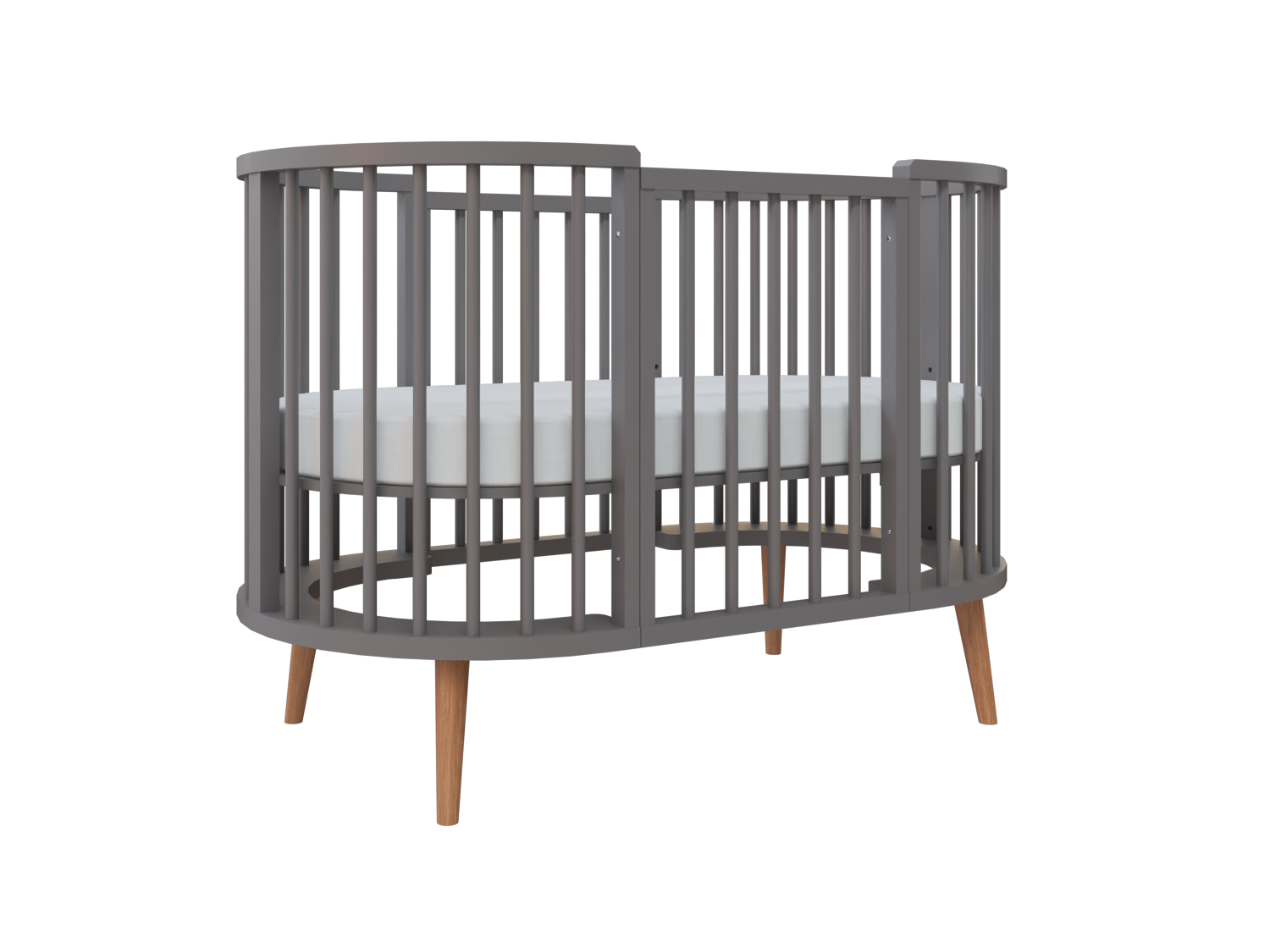 Berço Sonhos Up 4 em 1 pés madeira (Envio Imediato cor Madeira) - 526