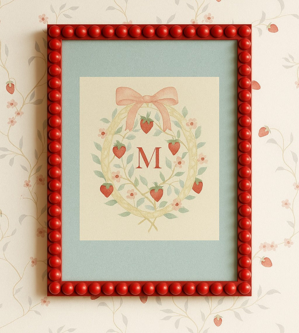 Quadro Avulso Bubble Vermelho com Inicial Personalizada SDN