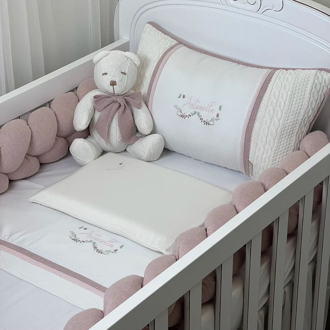 Kit Berço Personalizado com Bordado Nome Helena - 2 Peças