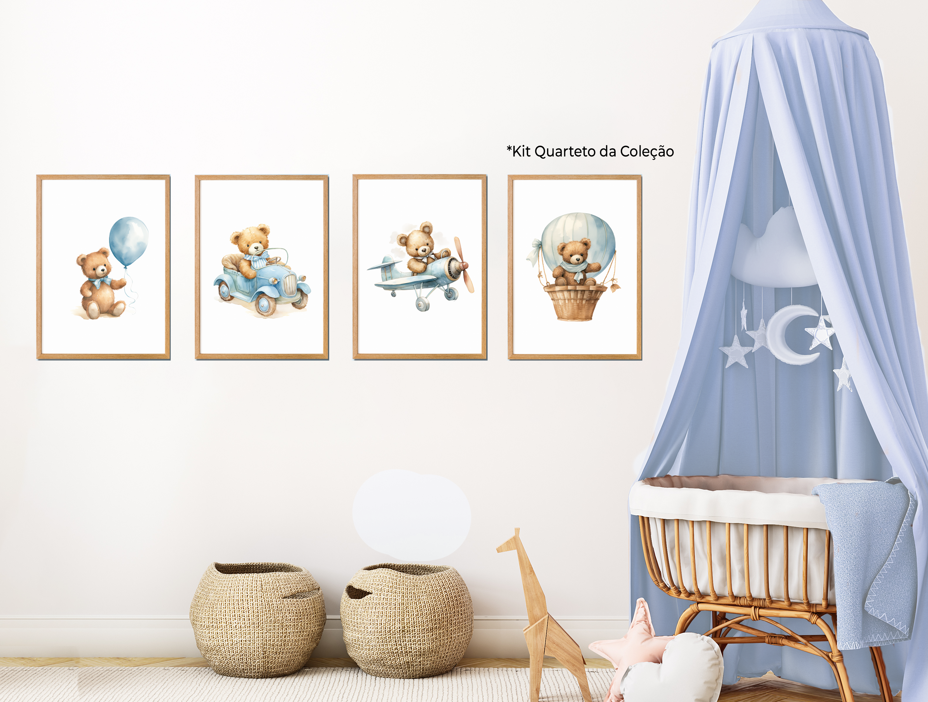 Quadros Decorativos Coleção Teddy Bear Blue 1