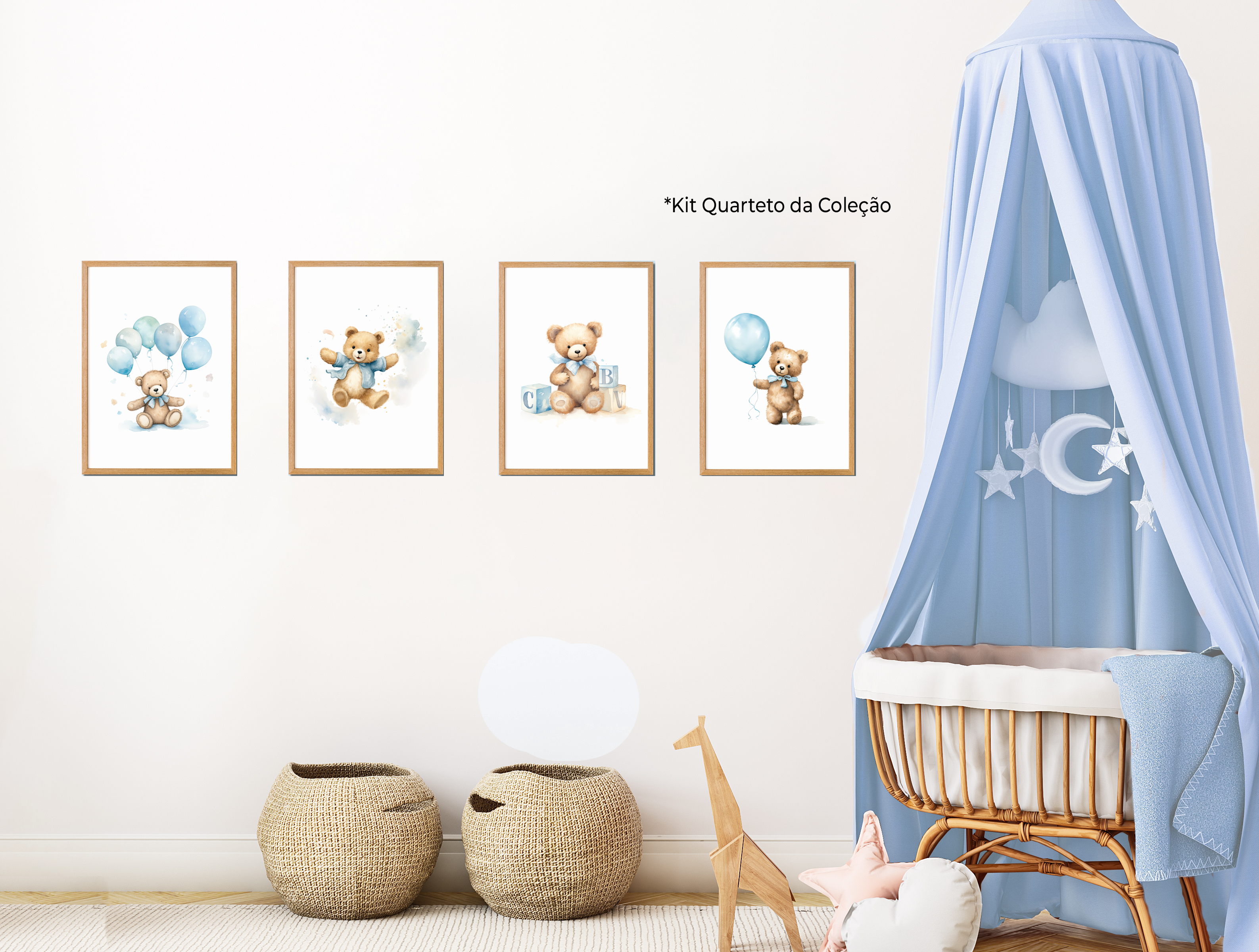 Quadros Decorativos Coleção Teddy Bear Blue 2