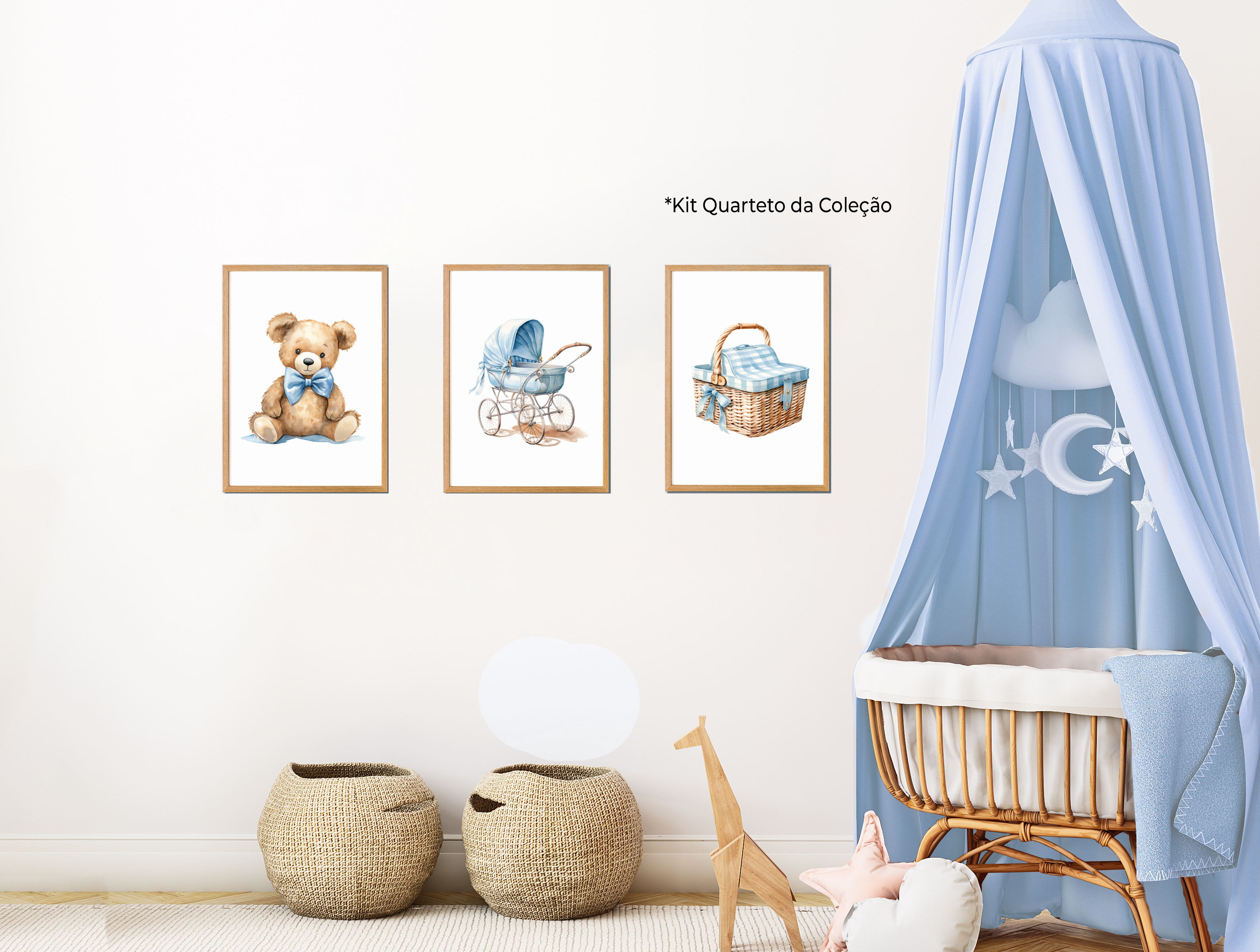 Quadros Decorativos Coleção Teddy Bear Blue 3