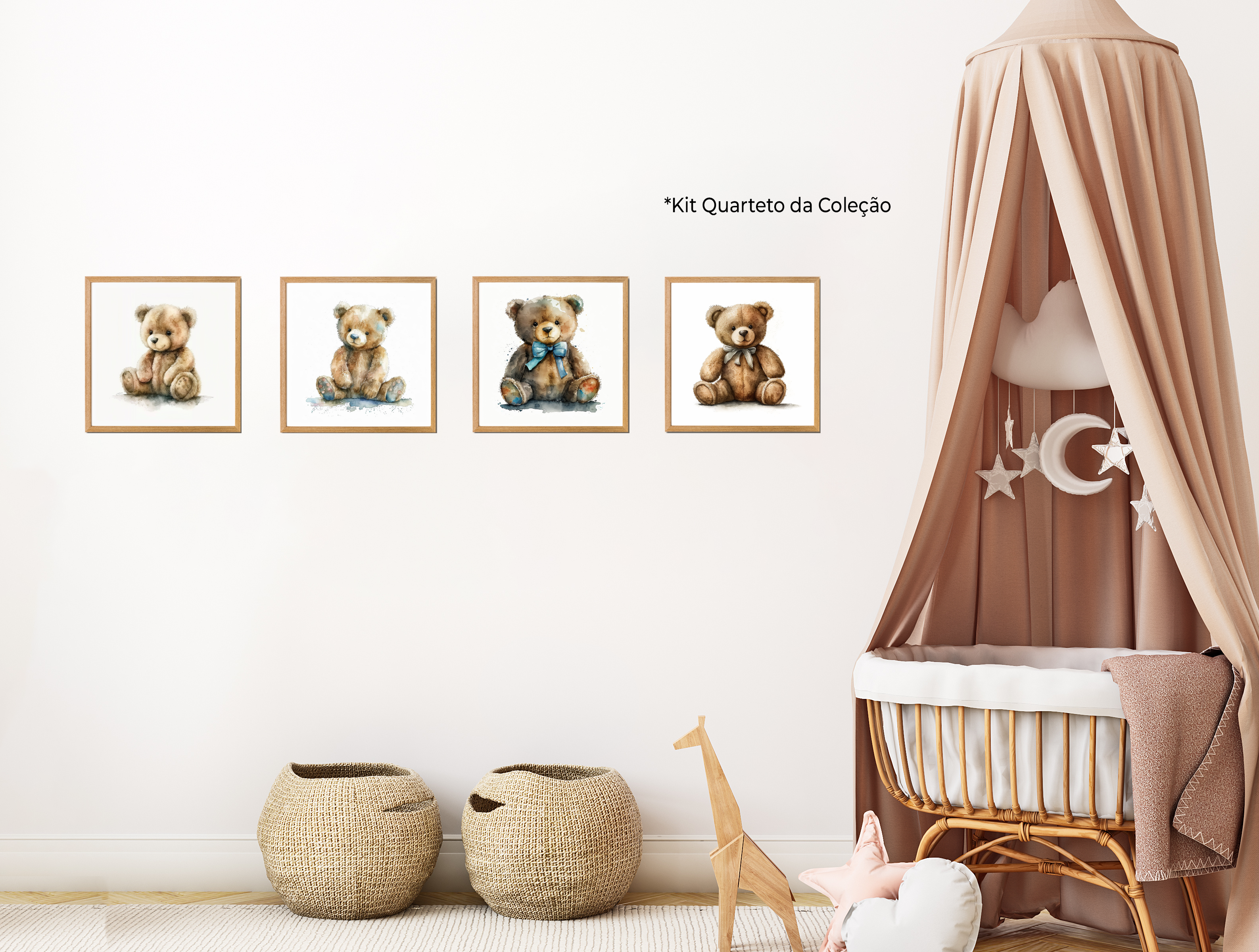 Quadros Decorativos Coleção Ursinhos Fofos 1