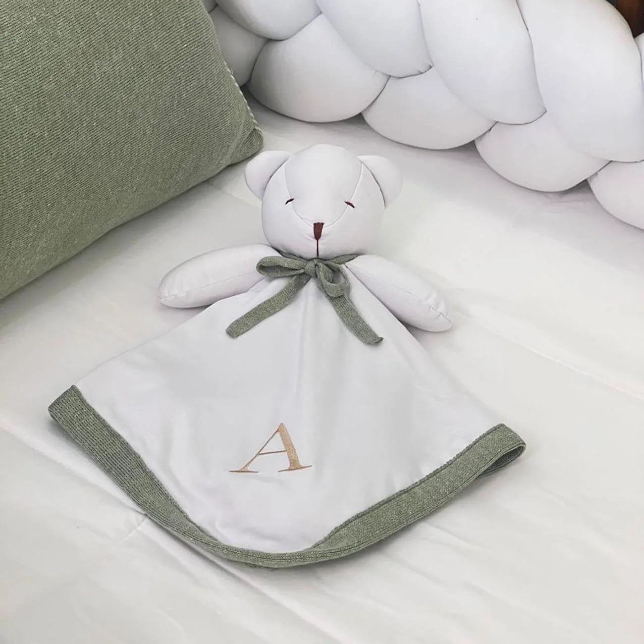 Naninha Urso Barra Tricô com Inicial