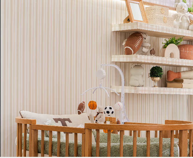 Papel de Parede Listras verde e bege