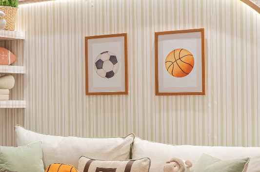 Papel de Parede Listras verde e bege