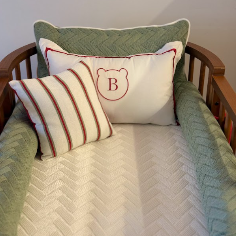 Kit Berço Cabeçeira Sobreposta com Inicial Personalizado - 5 peças