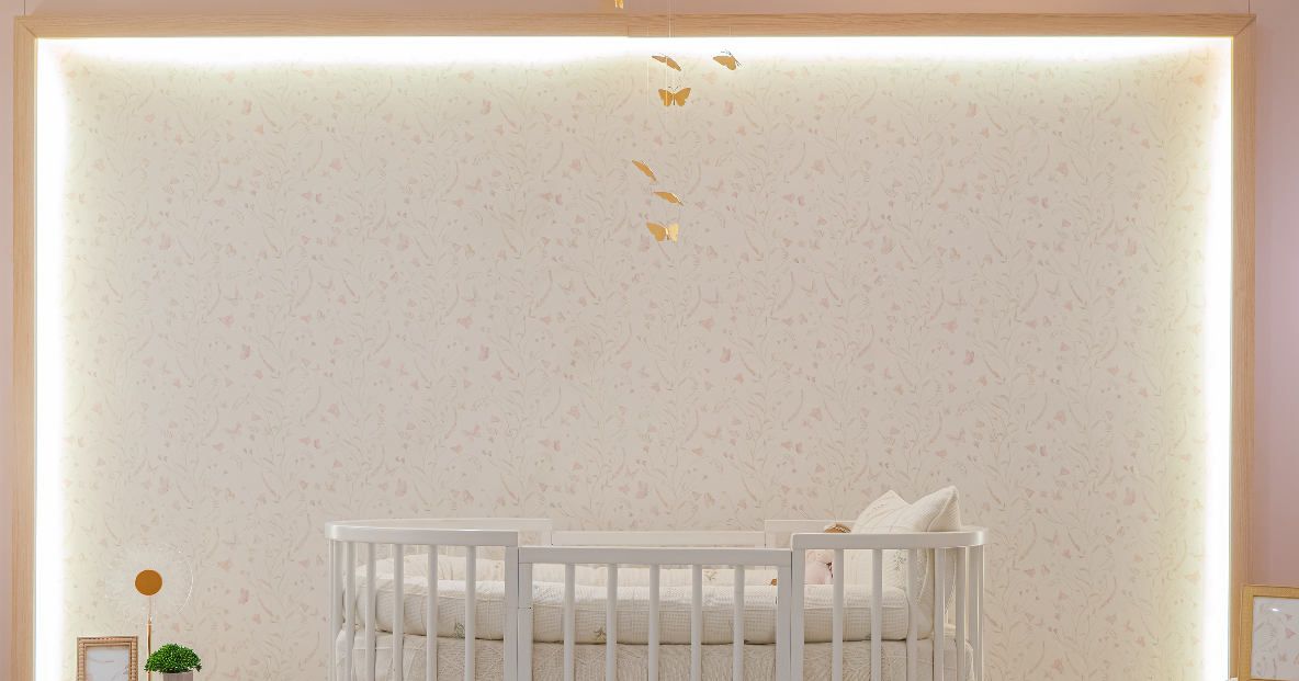 Papel de Parede Estampa Floral Borboletas Giovana