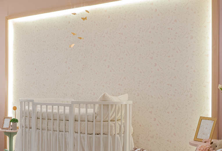 Papel de Parede Estampa Floral Borboletas Giovana