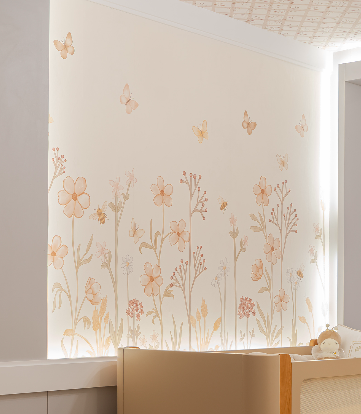 Papel de Parede Poema painel off white