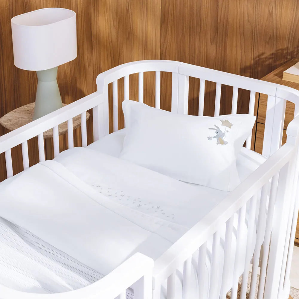 Jogo de Lençol Baby 100% Algodão Egípcio Bene Branco Trussardi - 21782