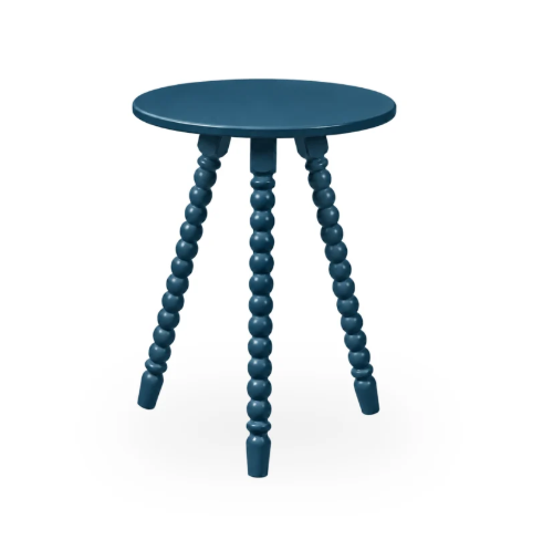Mesa Lateral de Apoio em Madeira Maciça com Design Torneado Solene - 1315