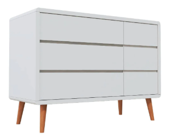 Cômoda Sonhos Up com Porta - Pés Madeira - 526