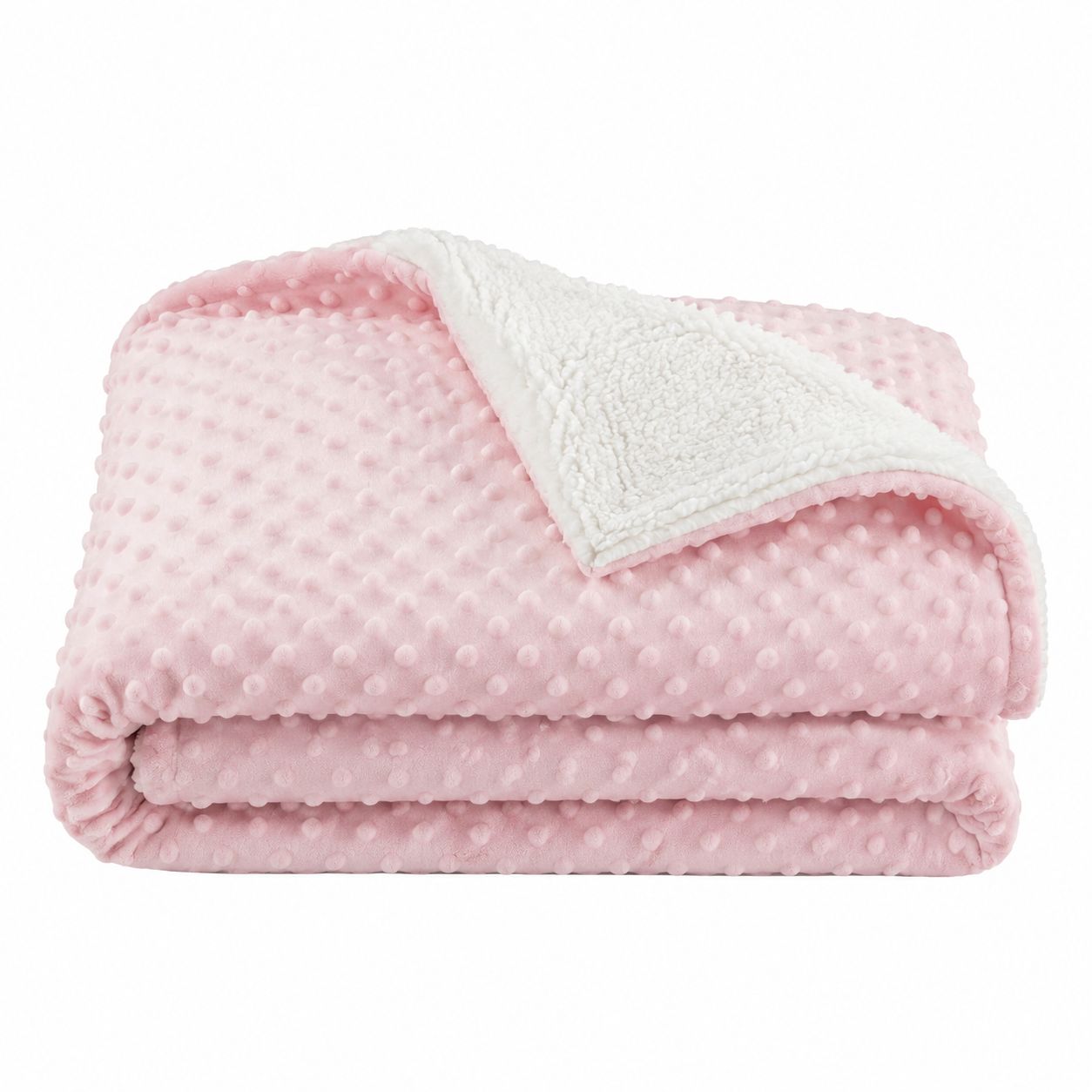 Cobertor Aconchego Rosa para Bebê com Forro Sherpa - 1248