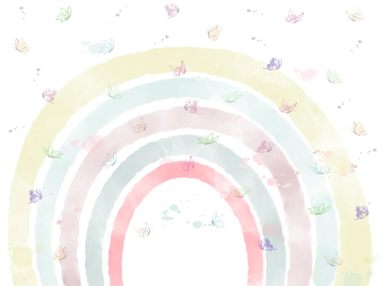 Papel de Parede de Arco-íris e Borboletas