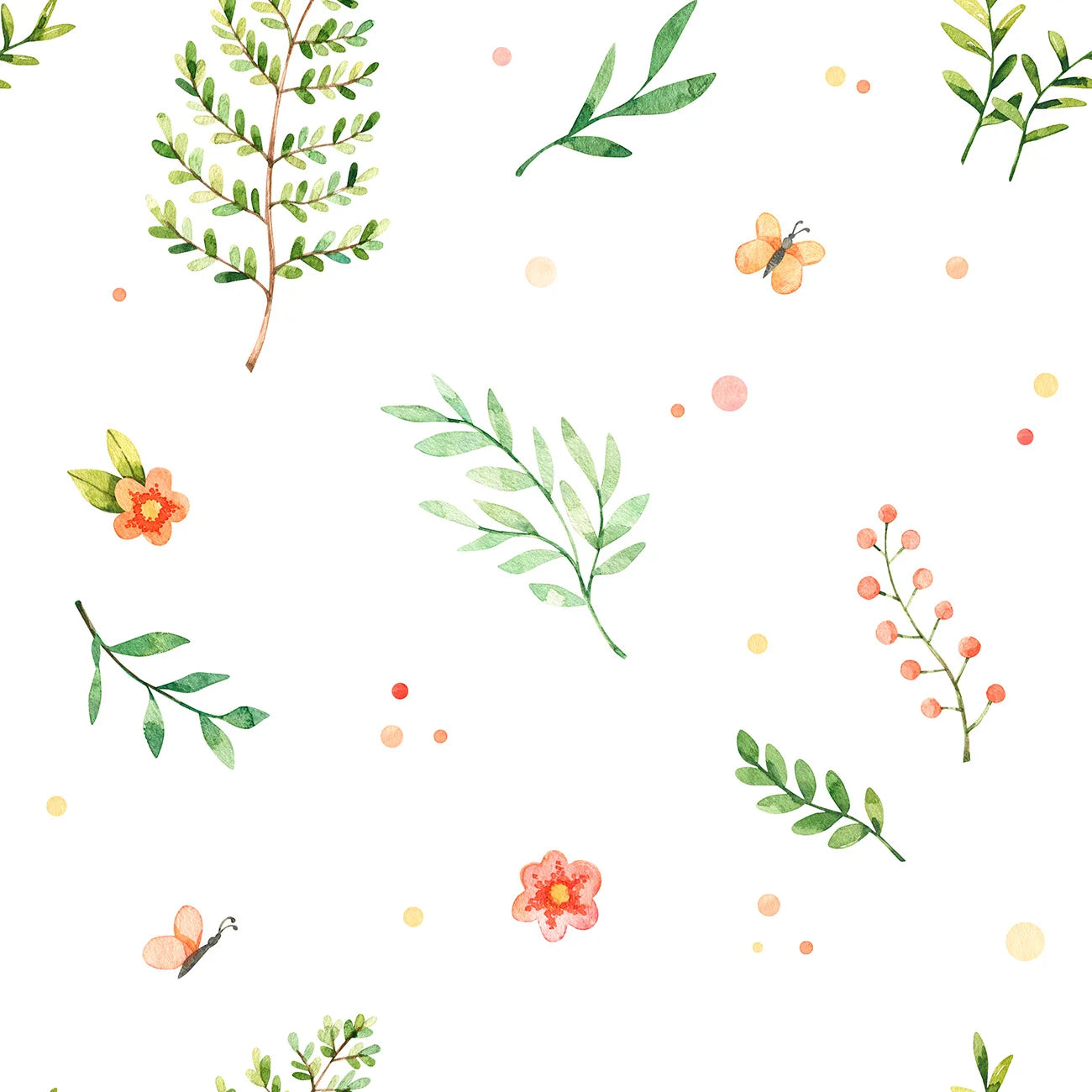 Papel de Parede Estampa Herbaria