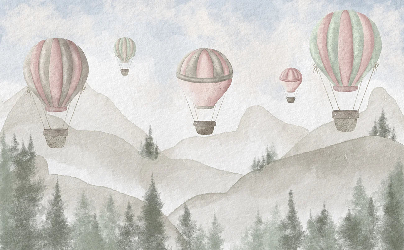 Papel de Parede Balões na Floresta