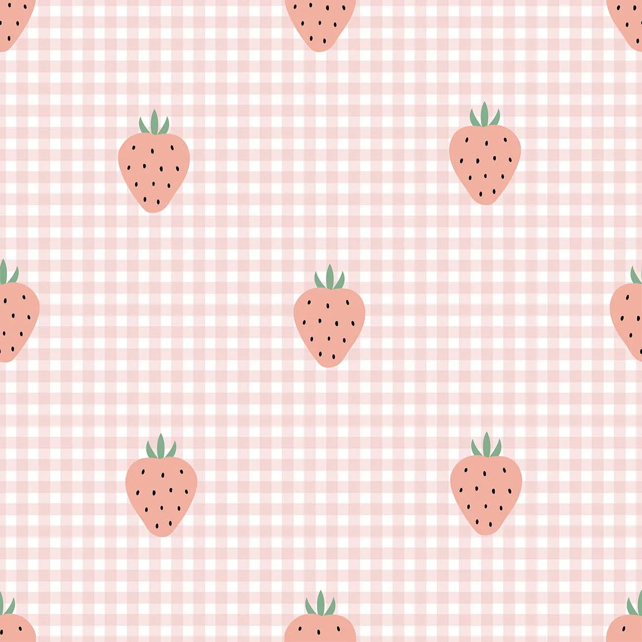 Papel de Parede Xadrez Morango