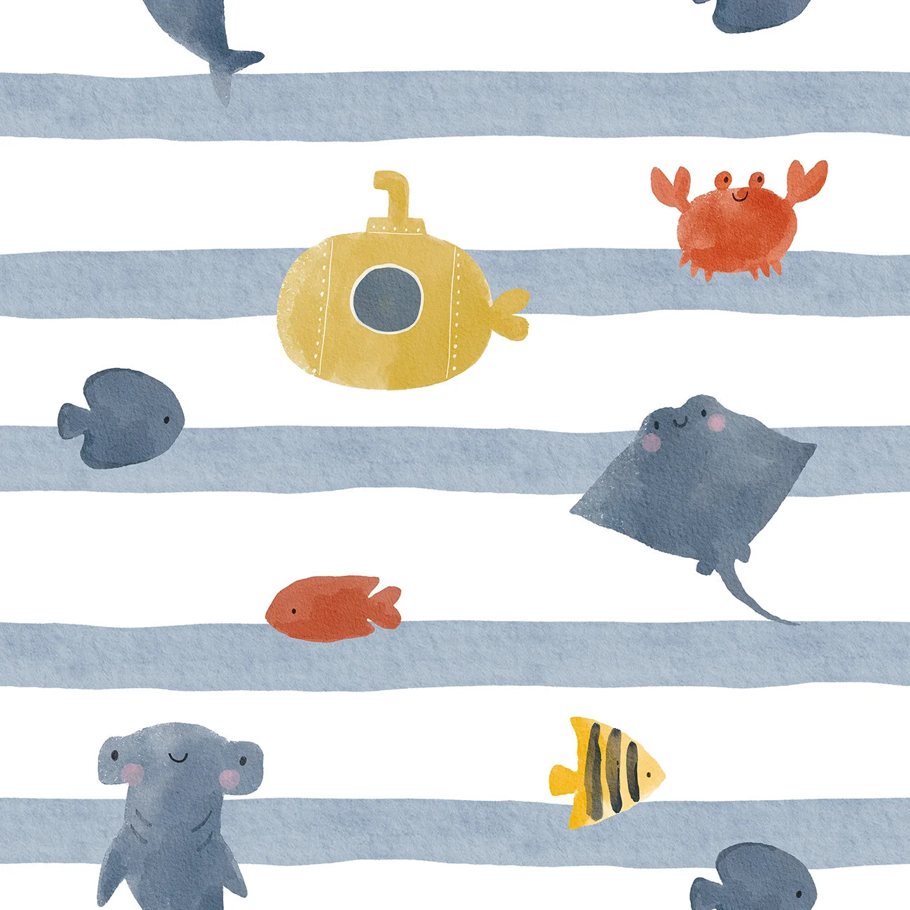 Papel de Parede Estampa Submarino