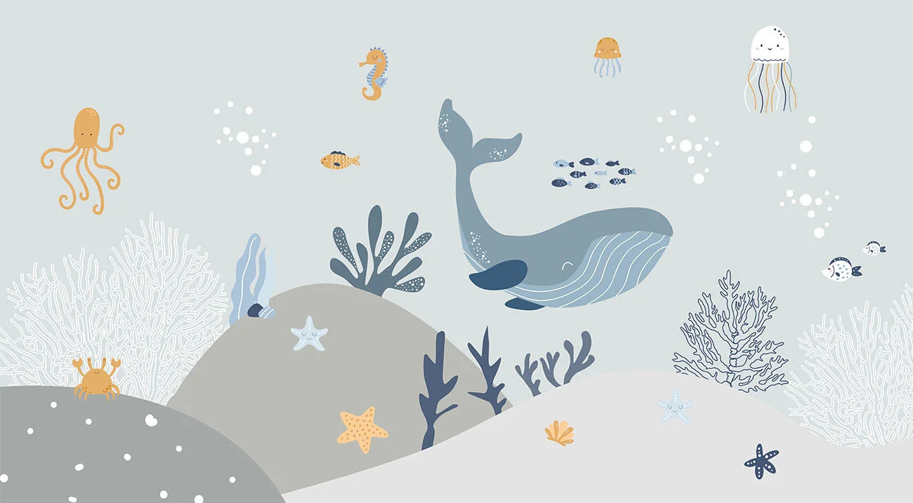 Papel de Parede Painel Fundo do Mar Plan