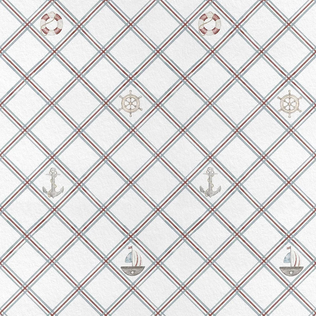 Papel de Parede Losango Náutico Estampa