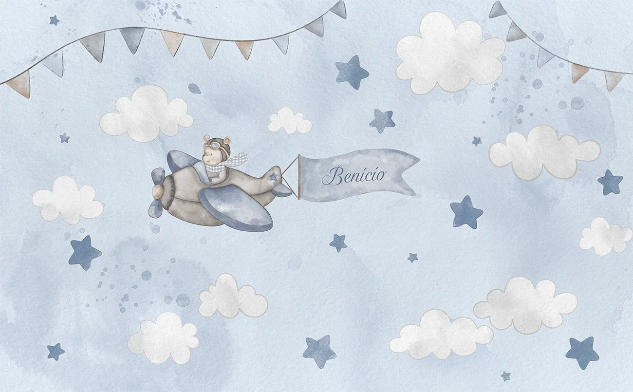 Papel de Parede Aviador Benicio com Nome Personalizado