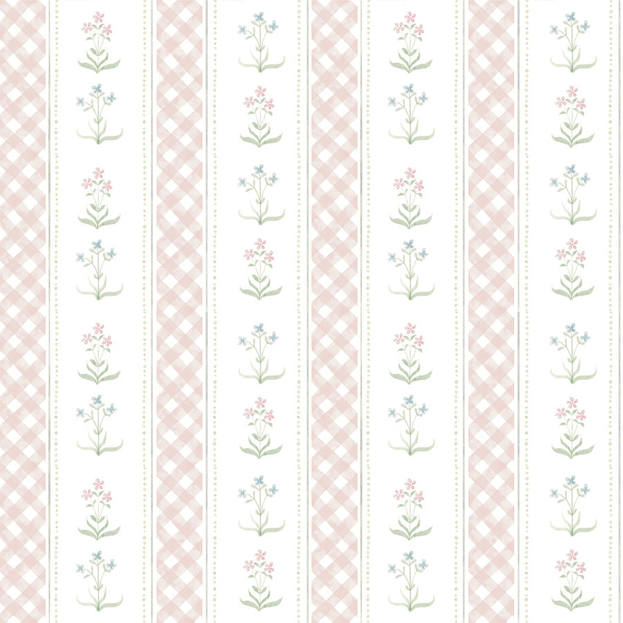 Papel de Parede Listras Florais Anastácia