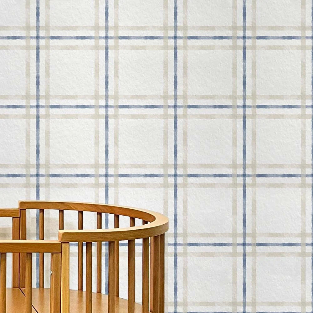 Papel de Parede Xadrez Cinza Blu