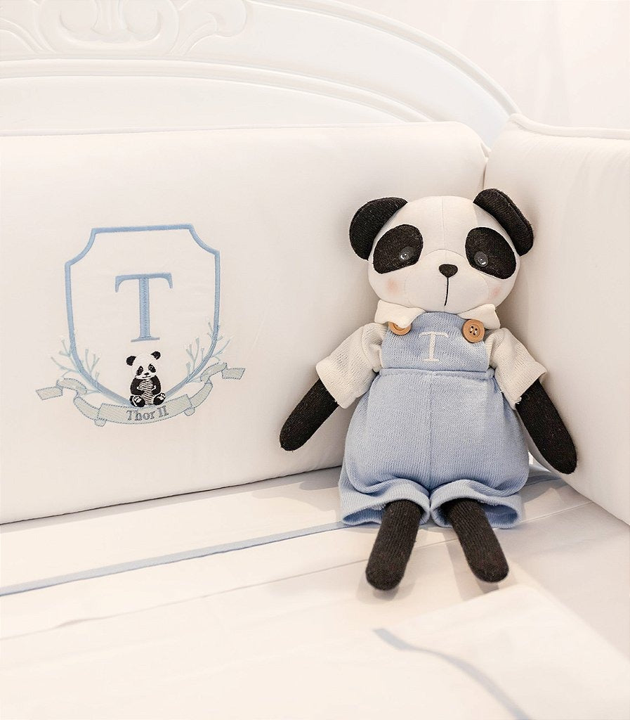 Kit Protetor de Berço Thor II 5 Peças Laterais Percal 800 Personalizado com Bordado de Inicial