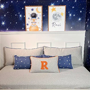 Kit Cama Astronauta Pettenati 6 Peças Personalizado com Inicial