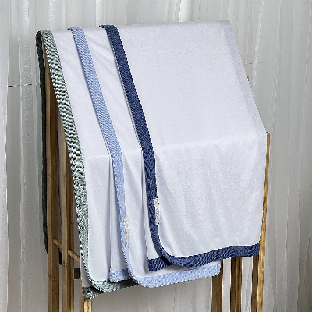 Cueiro Toque de Seda com Tricô - Cores Meninos