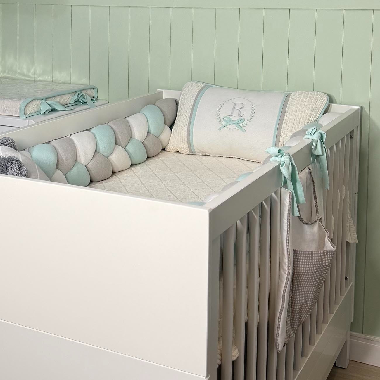 kit berço Rael 3 peças com inicial personalizada