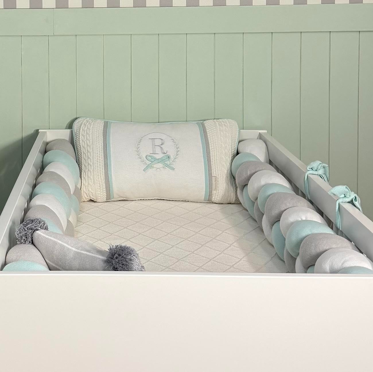 kit berço Rael 3 peças com inicial personalizada