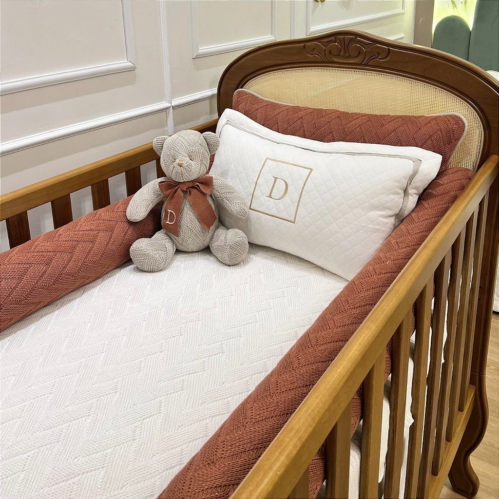 Kit Protetor de Berço Domenico 5 Peças Personalizado com Inicial