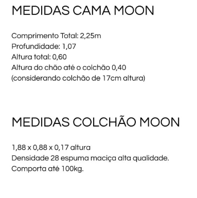 Cama Solteiro Estofada Moon - Com Colchão Solteiro - 521